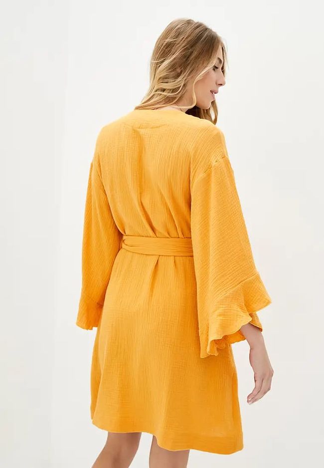 Muslin robe ORA 22070/2 Yellow L