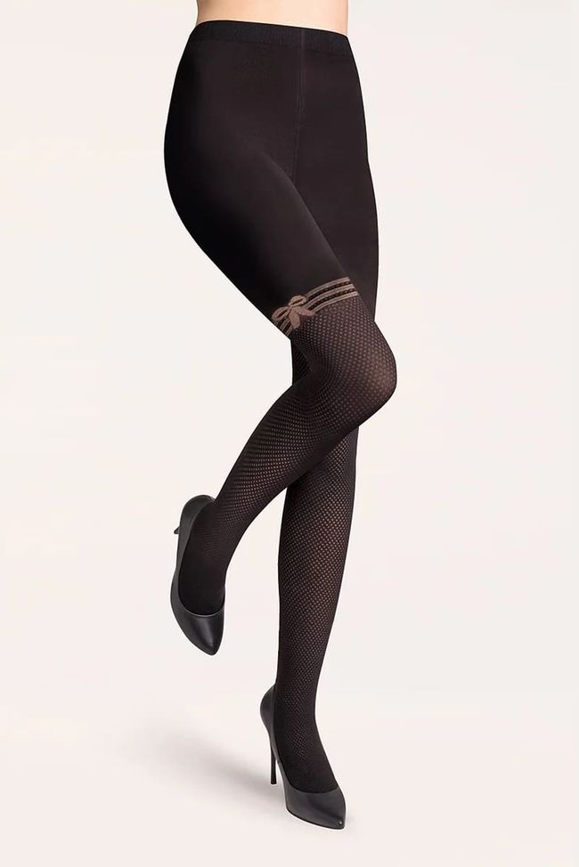 Tights Gabriella Rumba 60 den without panty part, Black, 2, 2