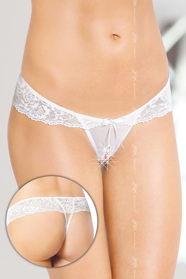 Стринги с разрезом Softline G-String 2443 Белые S/M 5591244326 фото