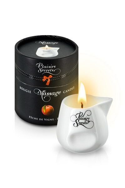 Масажна свічка Plaisirs Secrets (80 мл) подарункова упаковка, керамічна посудина SO1849 фото