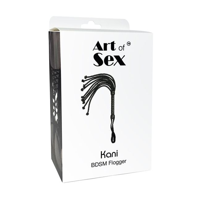 Ажурний батіг Кішка з екошкіри Art of Sex Kani Чорна SO9666 фото