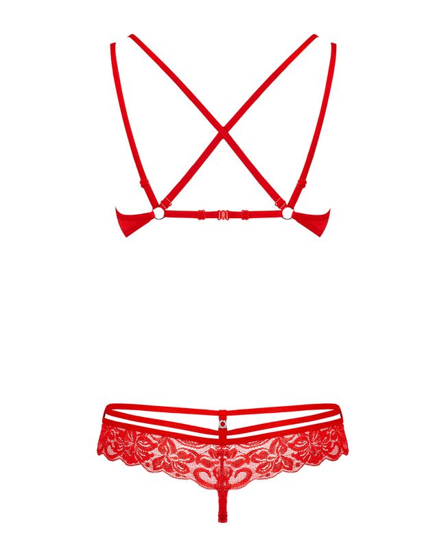 Obsessive 860-SET-3 set Red S/M