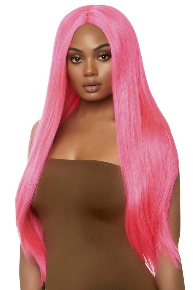 Парик Leg Avenue Long straight center part wig neon pink One Size