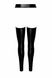 Leggings with open hips Noir Handmade F323 Rebel wetlook chaps Black 3XL