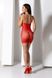 Openwork mini dress with thin straps Passion BS096 weaving on the chest, Red, ONE SIZE, ONE SIZE