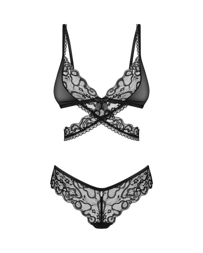 Комплект Obsessive Blomentis set Чорний XS/S 103883 фото