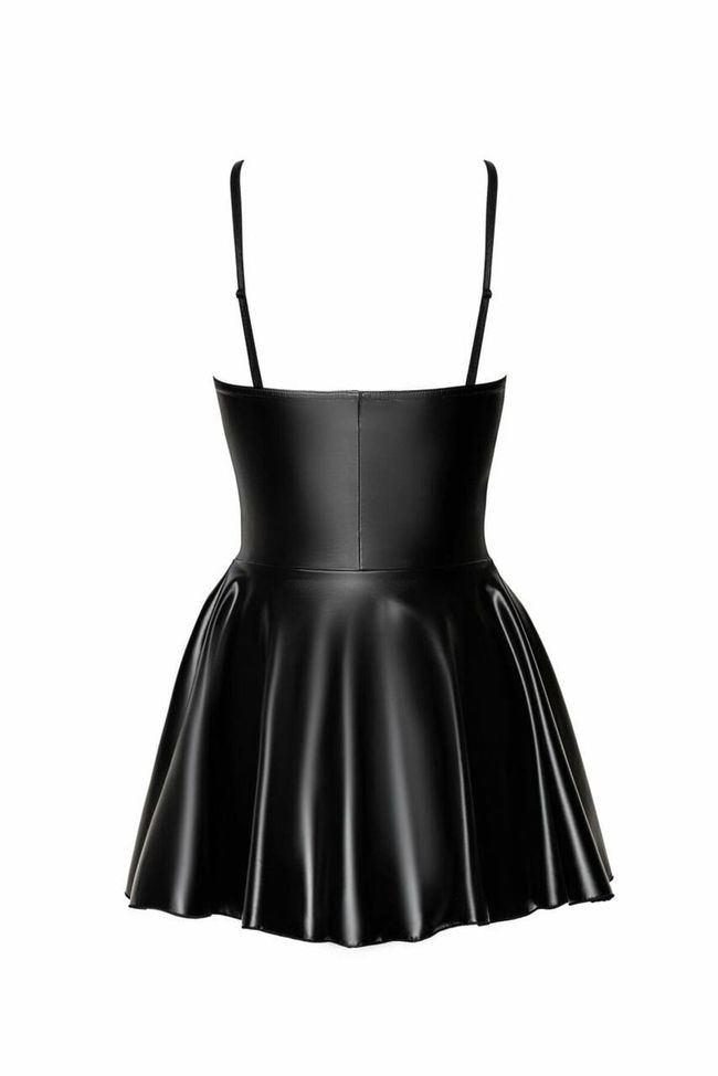 Платье под латекс Noir Handmade F308 Dreamer wetlook corset mini dress with front zipper Черное 2XL SX0289 фото