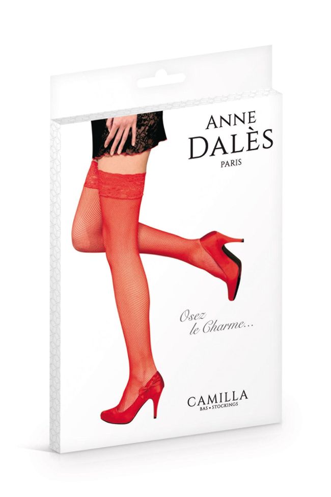 Self-retaining stockings Anne De Ales CAMILLA Red T2 M