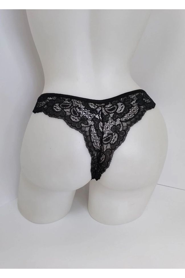 Thong with lace JADEA 1183, Black, S, S