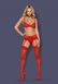 Set with garter belt Obsessive Heartina set Red S/M