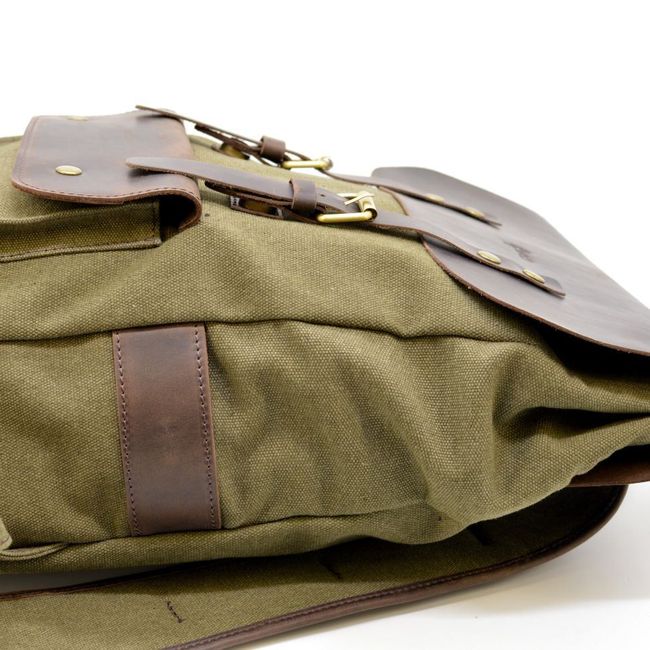 Рюкзак для ноутбука микс парусина+кожа TARWA RCs-9001-4lx, Хаки