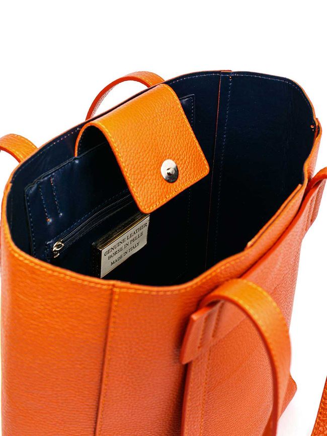 Шкіряна сумка шоппер Сумка Italian Bags 1682 1682_orange фото