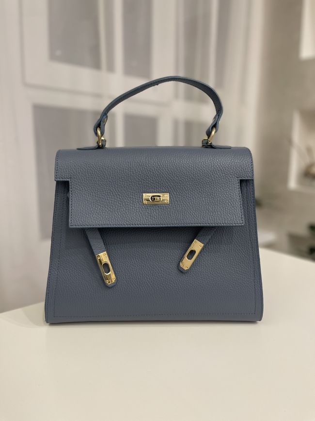 Leather bag Italian Bags 11988 Blue