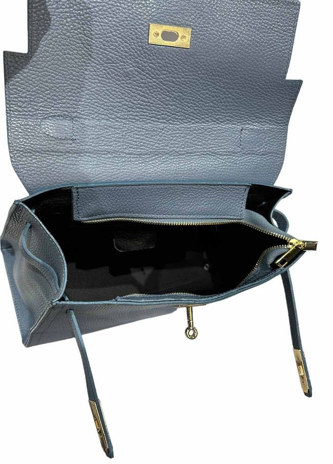 Leather bag Italian Bags 11988 Blue