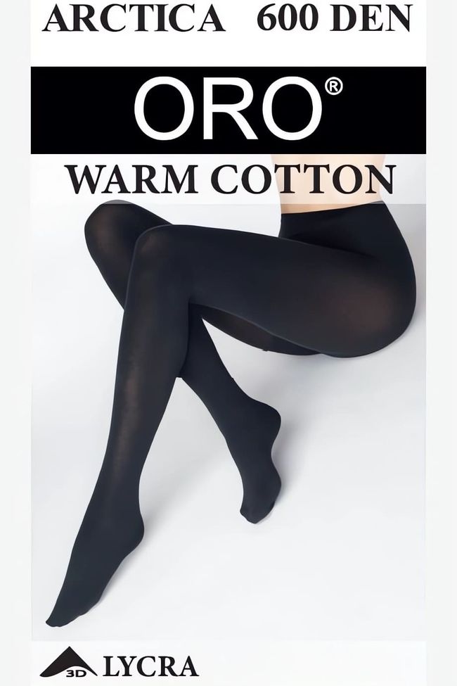 Колготки ORO Arctica Warm Cotton 600 den Чорні 4 99438 фото
