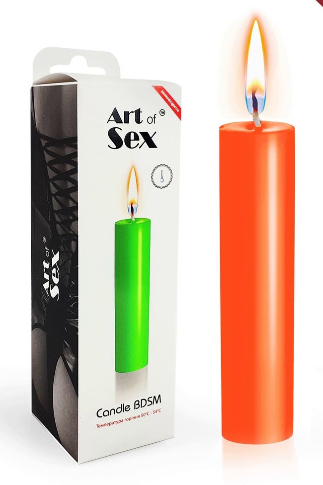 Свічка воскова Art of Sex size M 15 см низькотемпературна, люмінесцентна Помаранчева