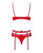 Set with garter belt Obsessive Heartina set Red S/M