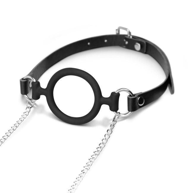 Bedroom Fantasies Nipple Clamps & Silicone Gag Ring Silver Black