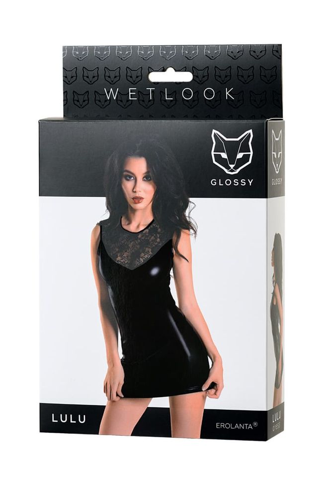 Платье Toyfa Glossy Lulu Wetlook Черное XL