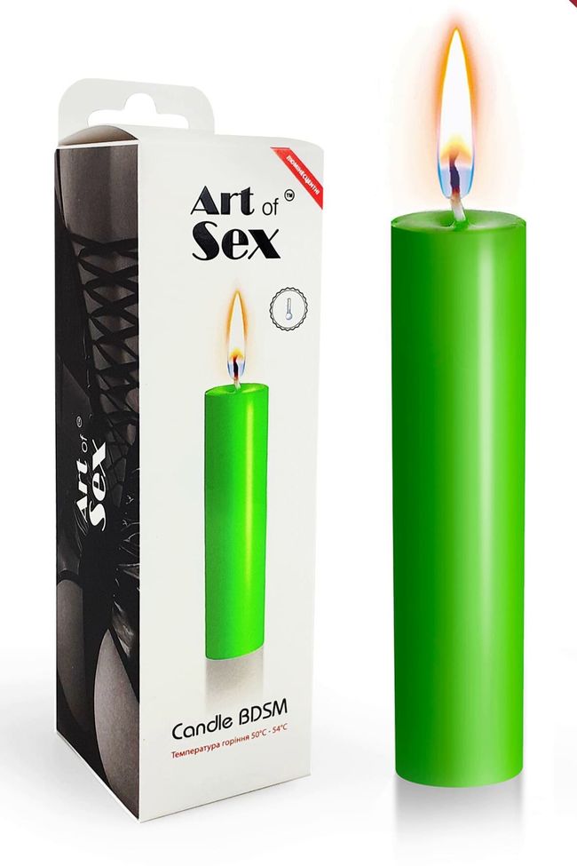 Wax candle Art of Sex size M 15 cm low-temperature, luminescent Green