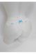 Transparent thong with lace JADEA 1515 Jadea with blue bow, White, M