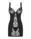 Сорочка с трусиками Obsessive Heartina chemise Черная L/XL 80124 фото 6