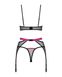 Transparent set with garter belt Obsessive Novenes set Black M/L