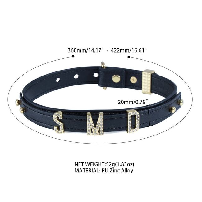 Нашийник LOCKINK Dark DIY Alphabet Collar Чорний One Size SX0900 фото