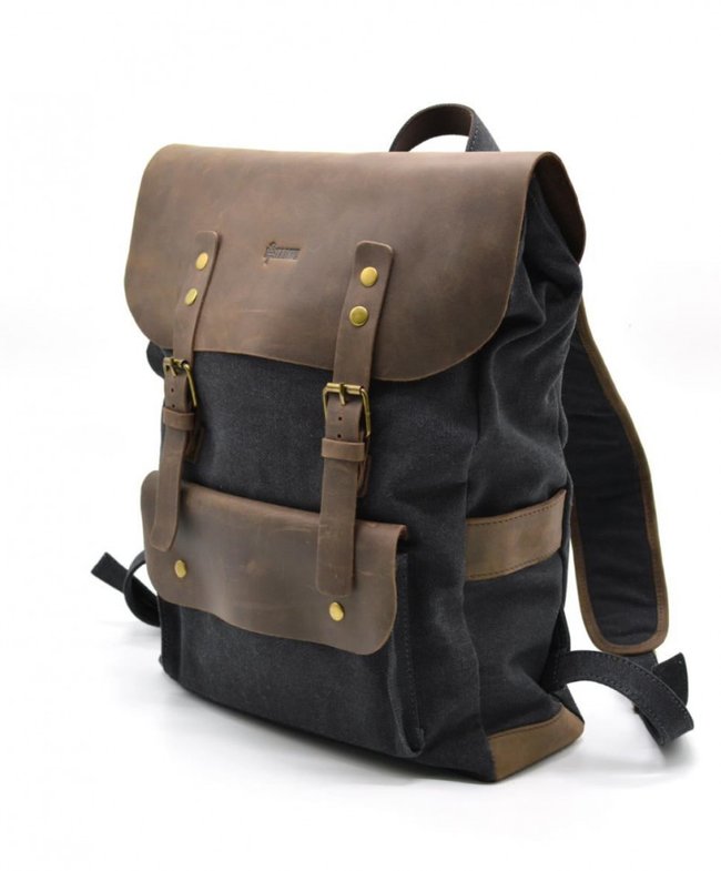 Рюкзак для ноутбука мікс парусину+шкіра TARWA RCs-9001-4lx, Чорний