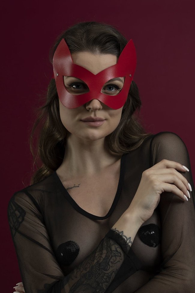 Маска кішечки Feral Feelings Kitten Mask Червона One Size SO3410 фото