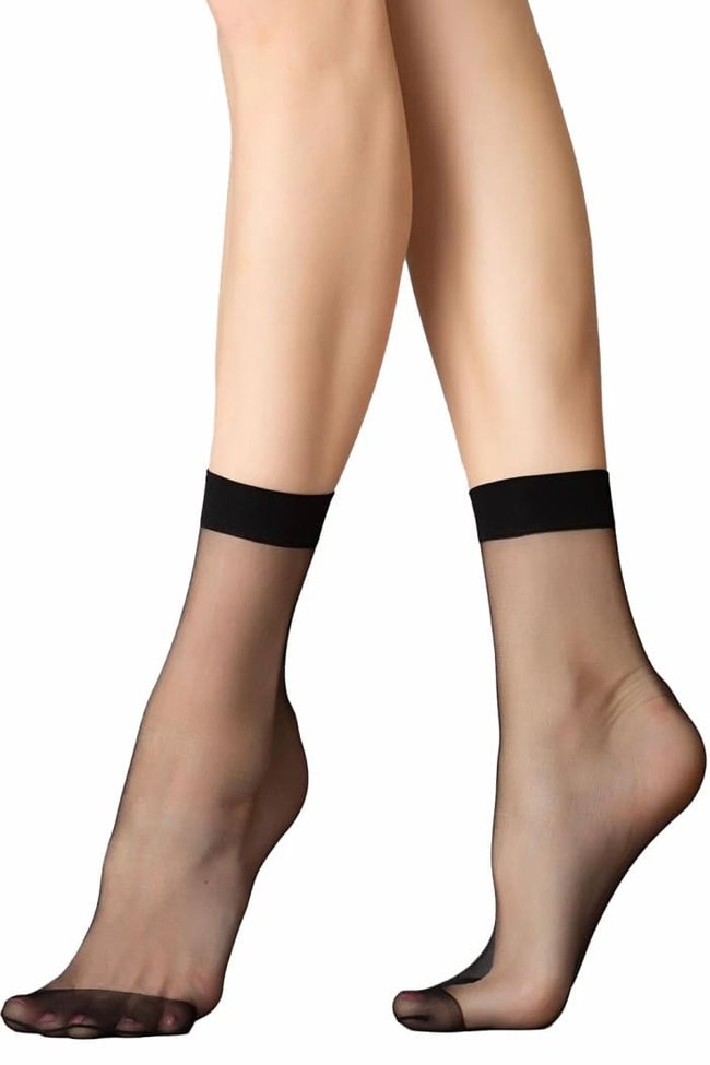 Nylon socks Gabriella Bezuciskowe 15 den (2 pairs) One Size Black