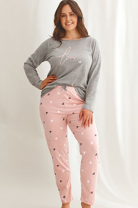 Жіноча піжама з бавовни з кофтою і штанами Taro Cora 2607/2608 91952 фото