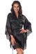 Peignoir with lace Anais Alissan short robe, Black, XS