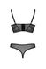 Passion DROSERA SET ECO (bustier and thong panties), Black, 2XL, 3XL, 2XL/3XL