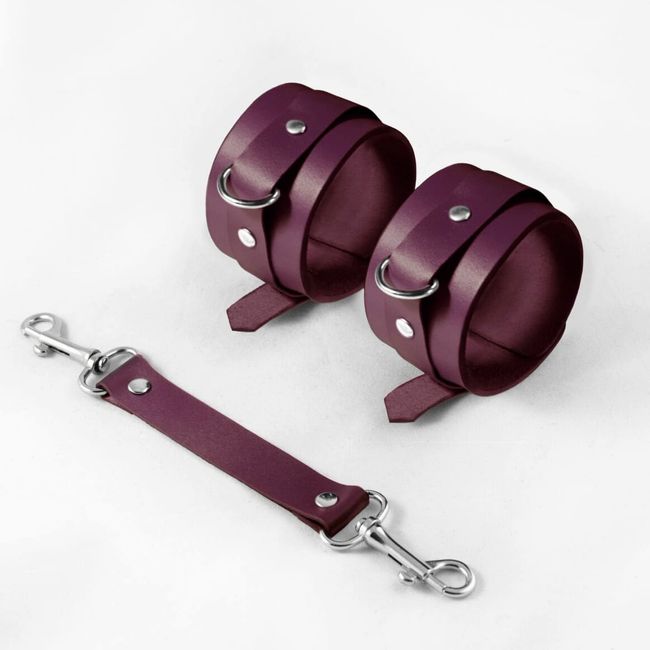 Genuine leather handcuffs Feral Feelings Hand Restraints One Size Burgundy