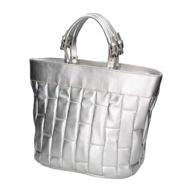 Велика шкіряна сумка Italian Bags sef0054 sef0054_silver фото