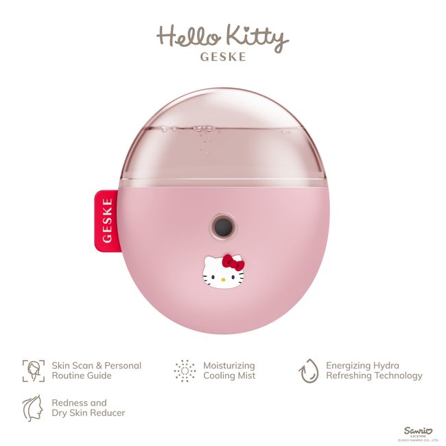 Електронний освіжувач для зволоження обличчя GESKE Facial Hydration Refresher 4в1 Hello Kitty pink