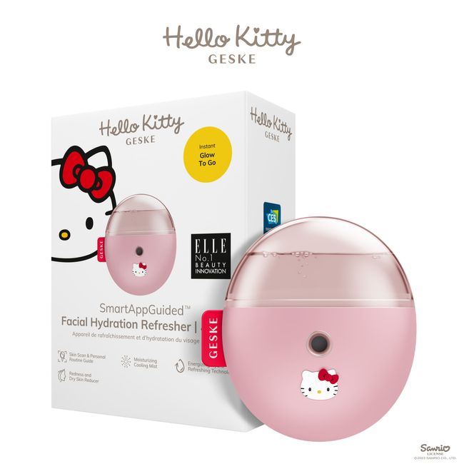 Електронний освіжувач для зволоження обличчя GESKE Facial Hydration Refresher 4в1 Hello Kitty pink