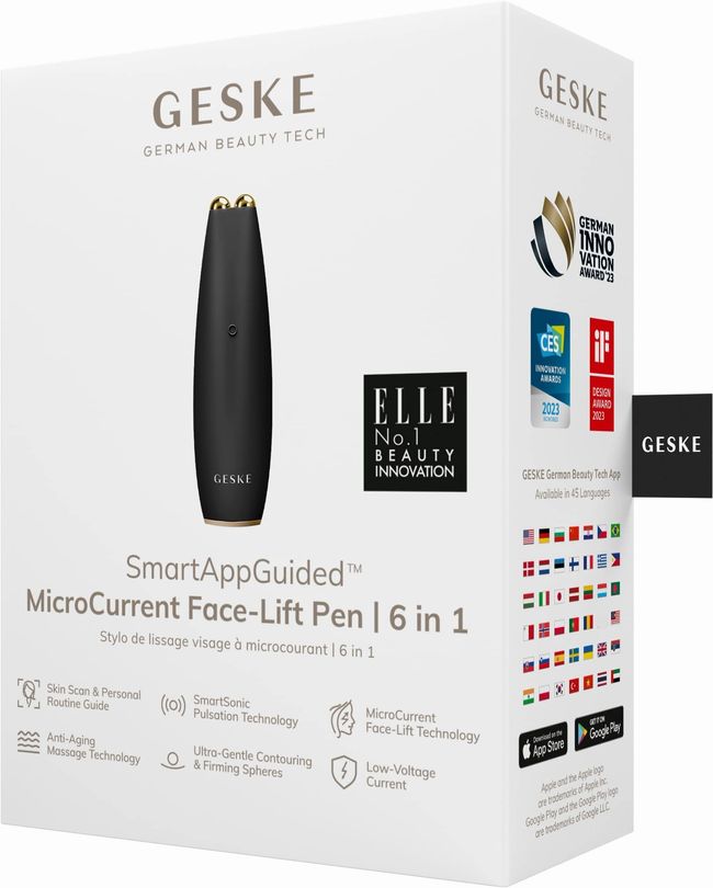 Микротоковая ручка для подтяжки лица GESKE MicroCurrent Face-Lift Pen 6в1 pink