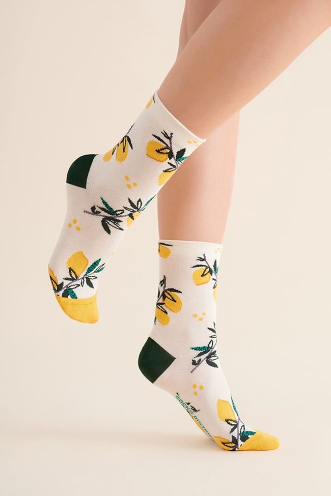 Шкарпетки Gabriella SK 016 Cotton екрю з візерунком лимону 39/42 99693 фото