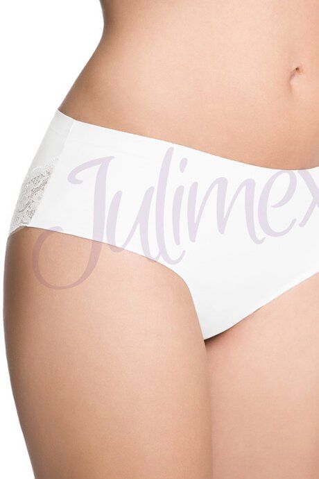 Seamless slip panties with lace Julimex Cheekie White M