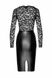 Latex midi dress with lace Noir Handmade F295 Euphoria lace and wetlook midi dress Black 2XL