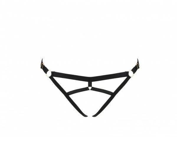 Трусики зі стреп Passion Exclusive KELIS THONG Чорний 2XL/3XL SO6415 фото