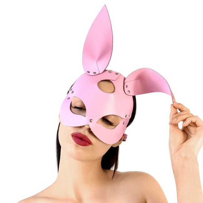 Шкіряна маска Зайчики Art of Sex Bunny mask One Size Рожева SO9647 фото