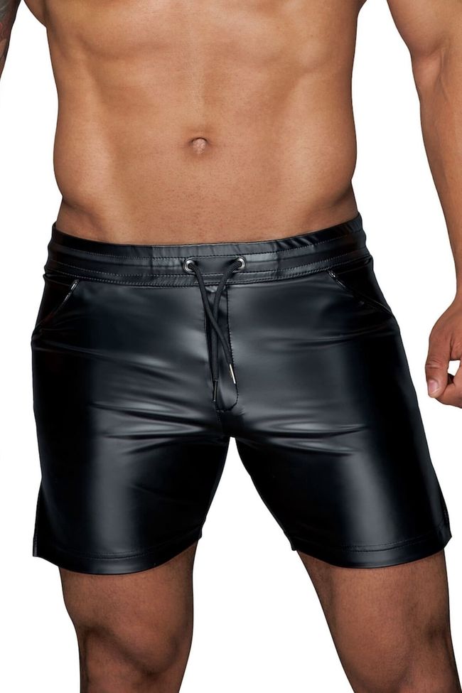 Men's Shorts Noir Handmade H061 Powerwetlook shorts, Black, 3XL, 3XL