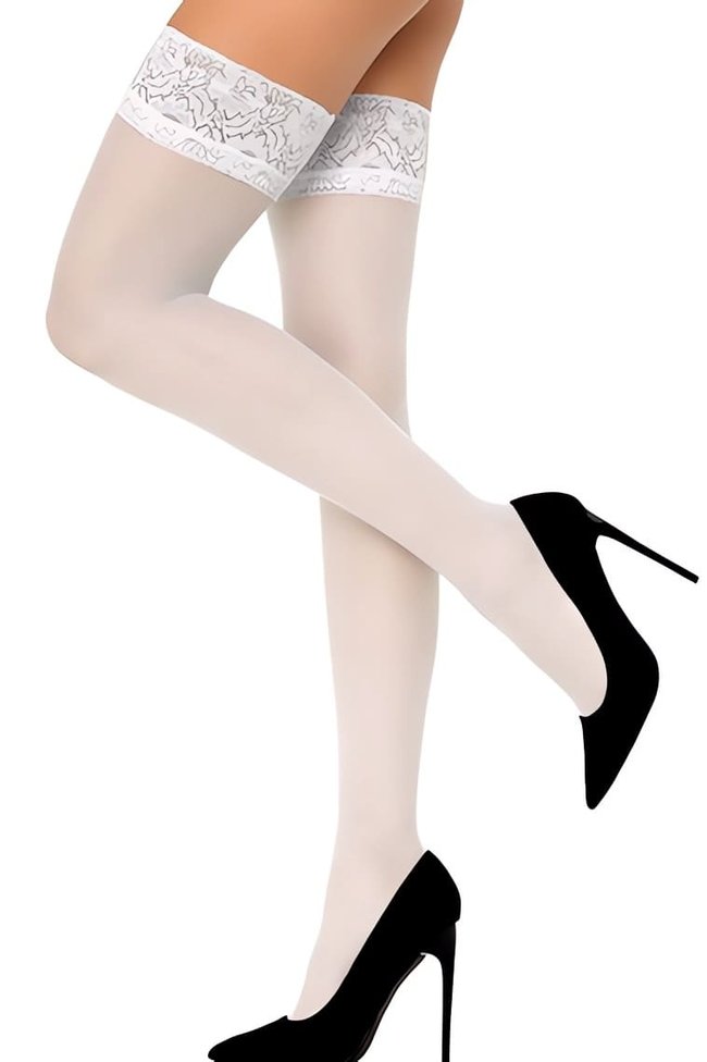 Self-supporting stockings Livia Corsetti Kornelie 20 den White 4