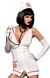 Role-playing nurse costume with stethoscope Obsessive Emergency dress White S/M