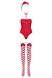 Сексуальный новогодний костюм Obsessive Kissmas teddy Красный S/M 85739 фото 3