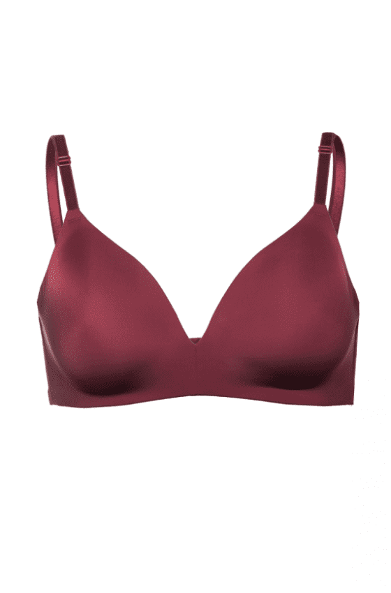 Padded bra without wires LUNA L1508A Astro with thin foam rubber, Бордовый, 75D, 75D