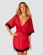 Obsessive Sensuelia robe with lace, Red, S, M, S/M